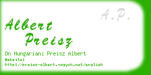 albert preisz business card